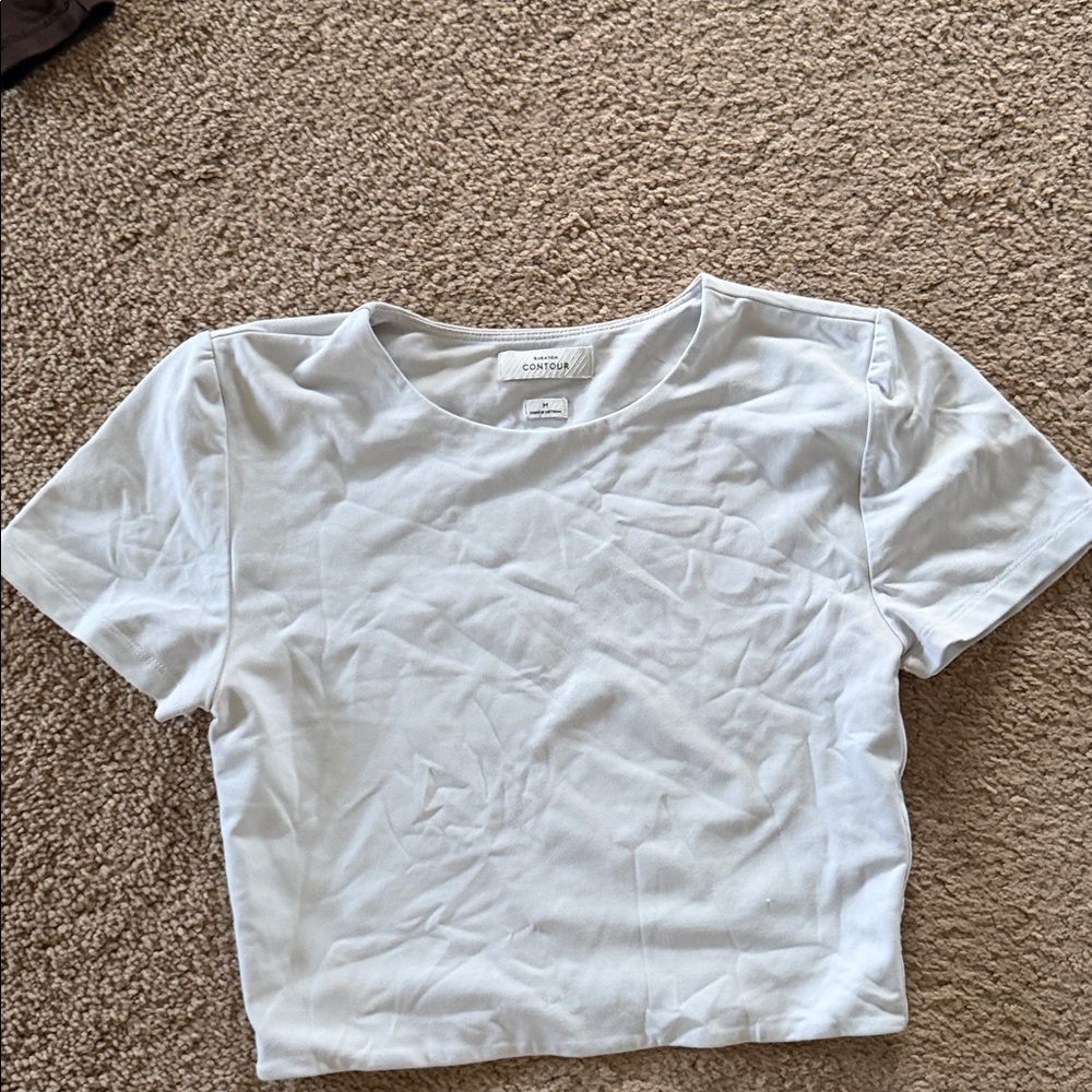 Babaton White Crewneck Short Sleeve Tee